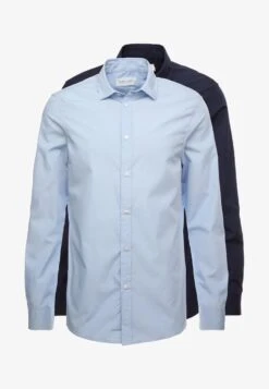 Pier One 2 PACK - Businesshemd - Light Blue/dark Blue -Bekleidungs Verkauf 813ad76744ab42bcb5aac84160d3aeb6