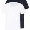 Pier One 2 PACK - T-Shirt Basic - White/dark Blue -Bekleidungs Verkauf c317d65fe9bd4dd2b5dfb2c9aa92192f