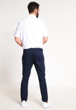 Pier One SLIM FIT CHINO - Chino - Dark Blue -Bekleidungs Verkauf d781d37eda76425a93e9a0a3b37f56fe